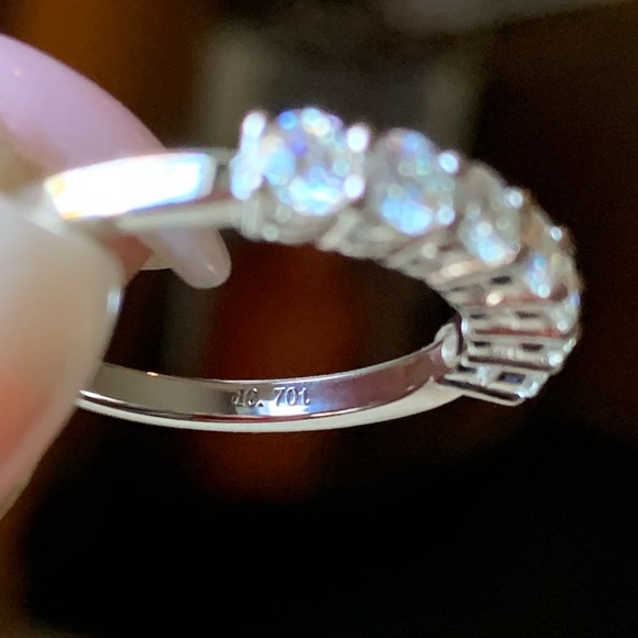 Beautiful 0.7cttw Moissanite Half Eternity Band - Picture 6 of 8